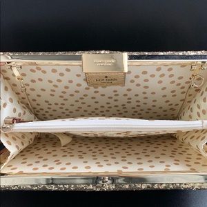 Kate Spade Gold Glitter Clutch